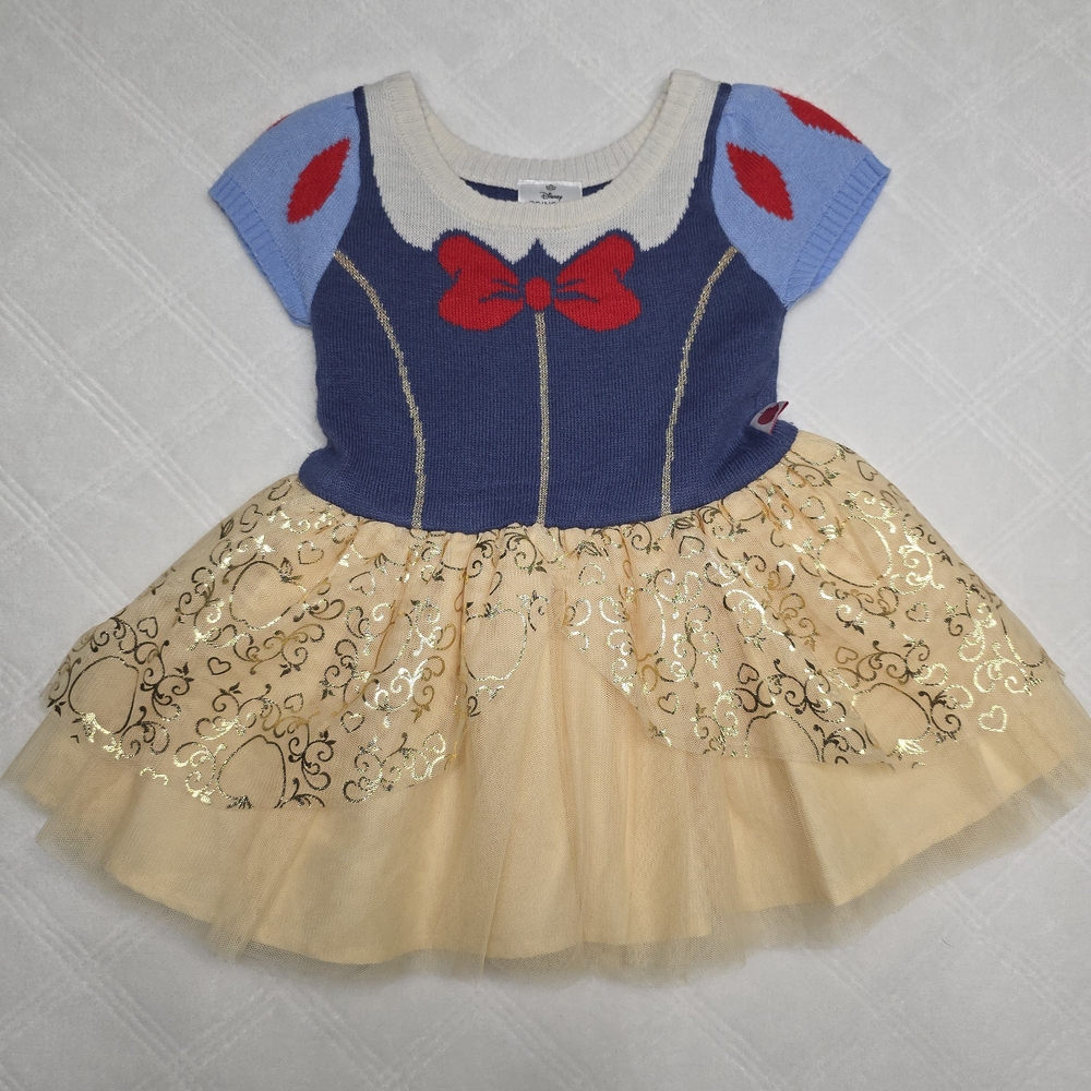 Snow Princess-Inspired Blue & Gold Kids Costume Dress